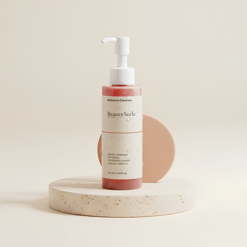 BEAUTYSEELE GLOW Radiance Cleanser – erfrischendes Gesichtswaschgel mit Aloe Vera und Brombeerextrakt für normale und ölige Haut, 145 ml