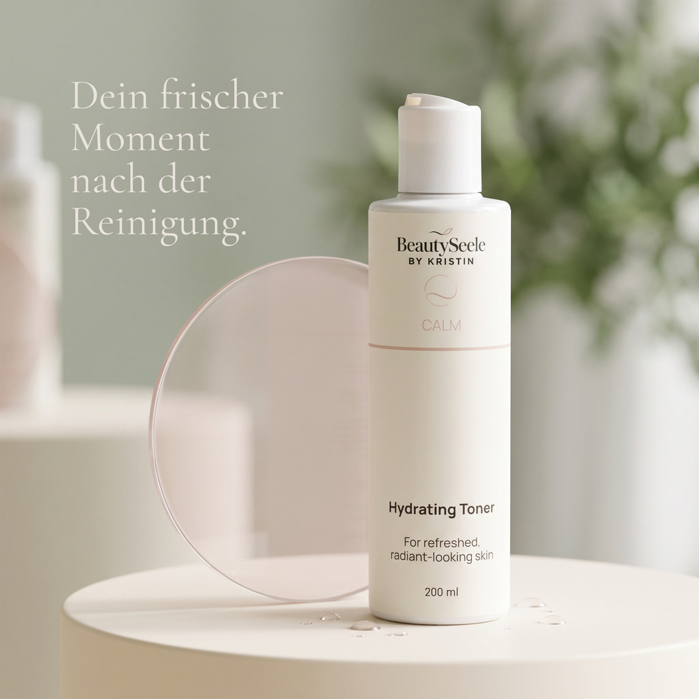 BEAUTYSEELE CALM Hydrating Toner ist ein leichtes Gesichtswasser mit Rosenwasser und Hyaluronsäure.