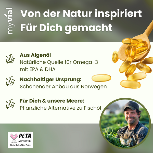 Omega 3 Kapseln aus Algenöl - Vegan