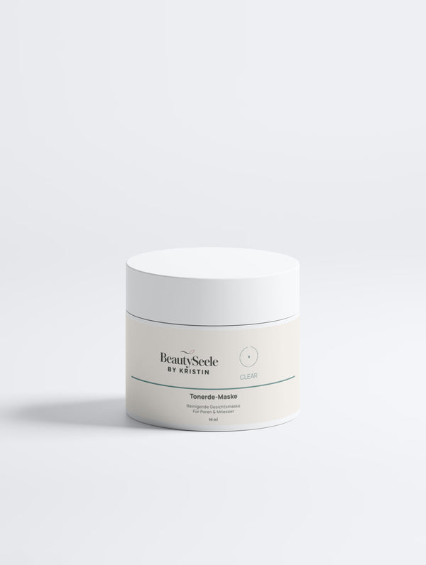 BEAUTYSEELE CLEAR Tonerde-Maske – reinigende Tonmaske mit weißer und grüner Tonerde für sichtbare Poren und Mitesser, 90 ml