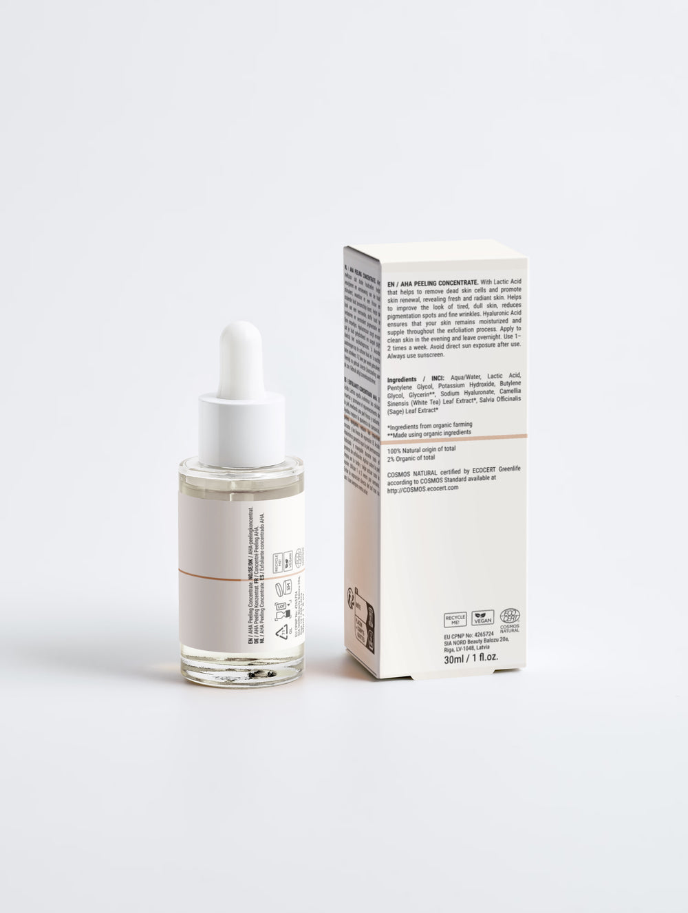 BEAUTYSEELE GLOW AHA Peel Concentrate – 10% Milchsäure Peeling für einen strahlend wirkenden Teint, 30 ml