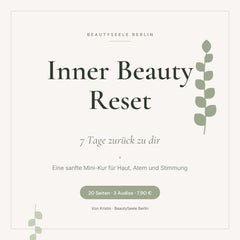 Inner Beauty Reset 7-Tage Mini-Kur Workbook Cover in Sage Grün und Rosé mit botanischen Akzenten – BeautySeele Berlin