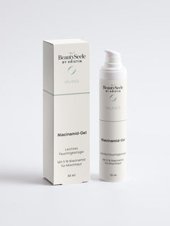 BEAUTYSEELE BALANCE Niacinamid-Gel – leichtes Feuchtigkeitsgel mit 5 % Niacinamid und Ginkgo-Extrakt, 50 ml