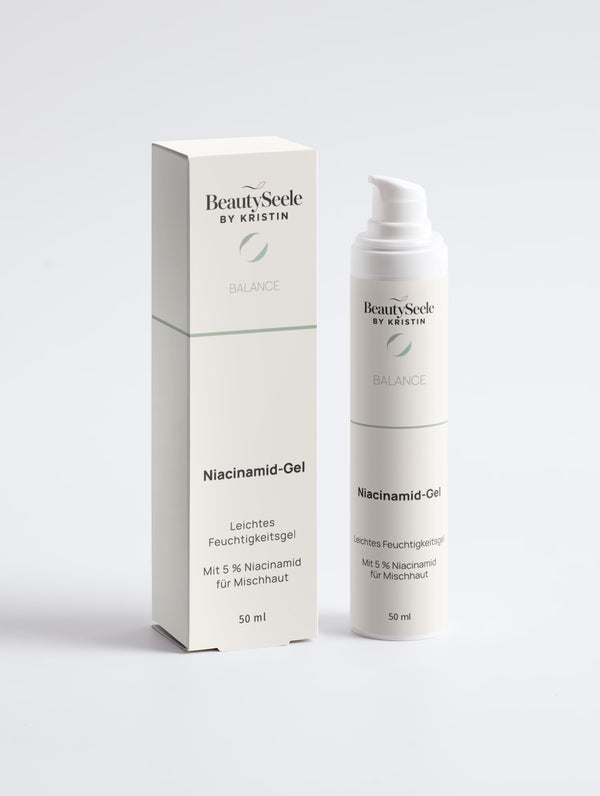 BEAUTYSEELE BALANCE Niacinamid-Gel – leichtes Feuchtigkeitsgel mit 5 % Niacinamid und Ginkgo-Extrakt, 50 ml