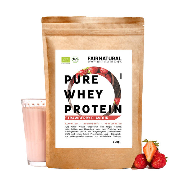 Bio Whey Protein Pulver Erdbeere