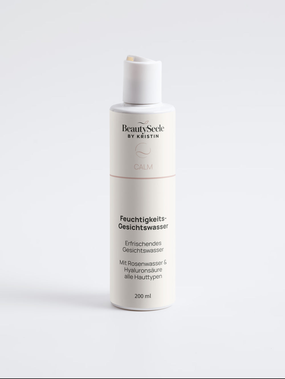 BEAUTYSEELE CALM Feuchtigkeits-Gesichtswasser ist ein leichtes Gesichtswasser mit Rosenwasser und Hyaluronsäure.