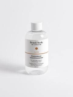 BEAUTYSEELE GLOW Glykolsäure-Gesichtswasser – flüssiger Peeling-Toner mit 5 % Glykolsäure für ein glatter wirkendes Hautbild, 250 ml