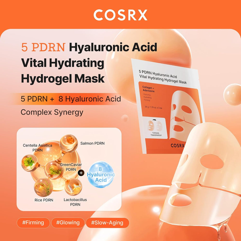 COSRX 5 PDRN Hyaluronic Acid Vital Hydrating Hydrogel Mask 3er Pack