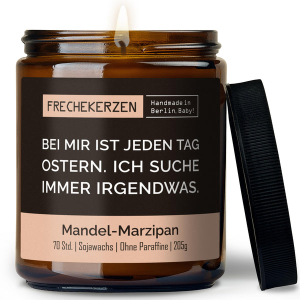 Duftkerze mit Spruch | bei mir ist jeden tag ostern. ich suche immer irgendwas.