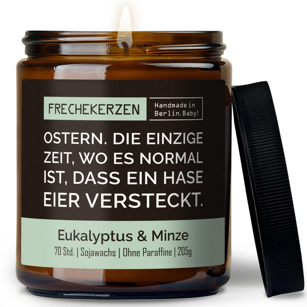 Kerze mit Deckel | ostern. die einzige zeit, wo es normal ist, dass ein hase eier versteckt.