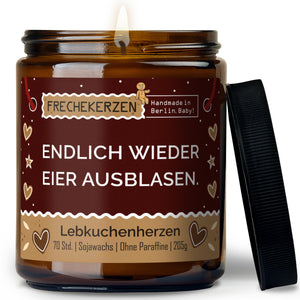 Duftkerze mit Spruch | endlich wieder eier ausblasen.