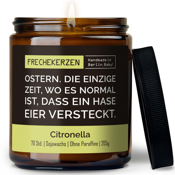 Kerze mit Deckel | ostern. die einzige zeit, wo es normal ist, dass ein hase eier versteckt.
