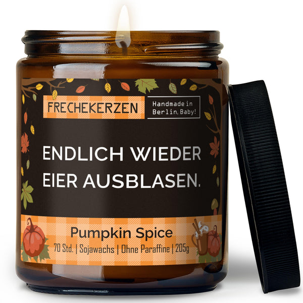 Duftkerze mit Spruch | endlich wieder eier ausblasen.