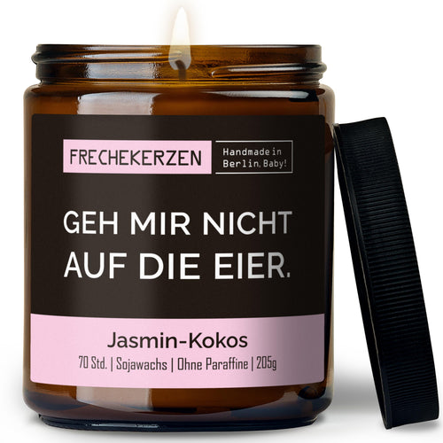 Kerze mit Deckel | geh mir nicht auf die eier.