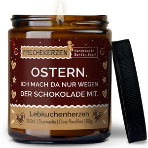 Kerze mit Spruch | ostern. ich mach da nur wegen der schokolade mit.