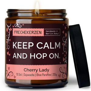 Freche Kerze | keep calm and hop on.