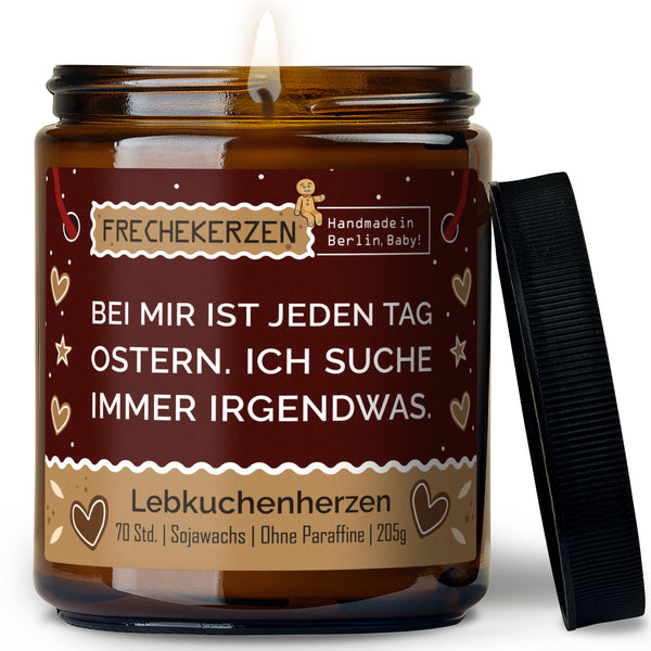 Duftkerze mit Spruch | bei mir ist jeden tag ostern. ich suche immer irgendwas.