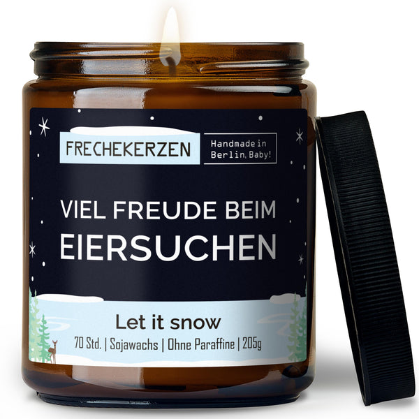 Kerze mit Spruch | viel freude beim eiersuchen