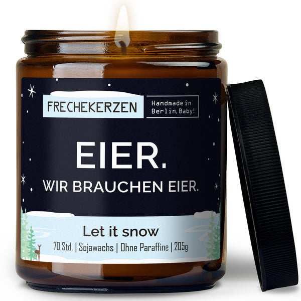 Freche Kerze | eier. wir brauchen eier.