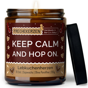 Freche Kerze | keep calm and hop on.