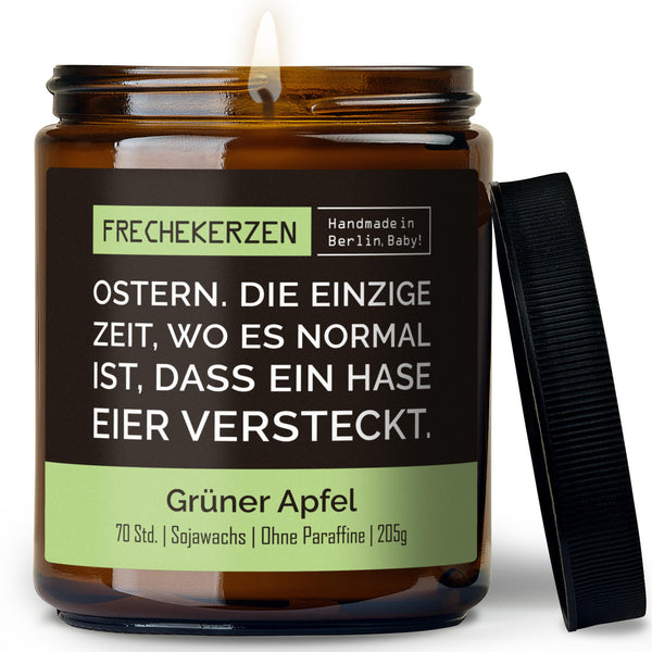 Kerze mit Deckel | ostern. die einzige zeit, wo es normal ist, dass ein hase eier versteckt.