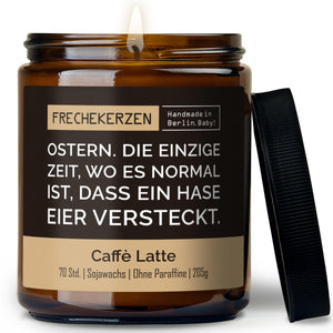 Kerze mit Deckel | ostern. die einzige zeit, wo es normal ist, dass ein hase eier versteckt.