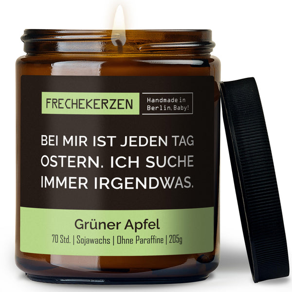 Duftkerze mit Spruch | bei mir ist jeden tag ostern. ich suche immer irgendwas.