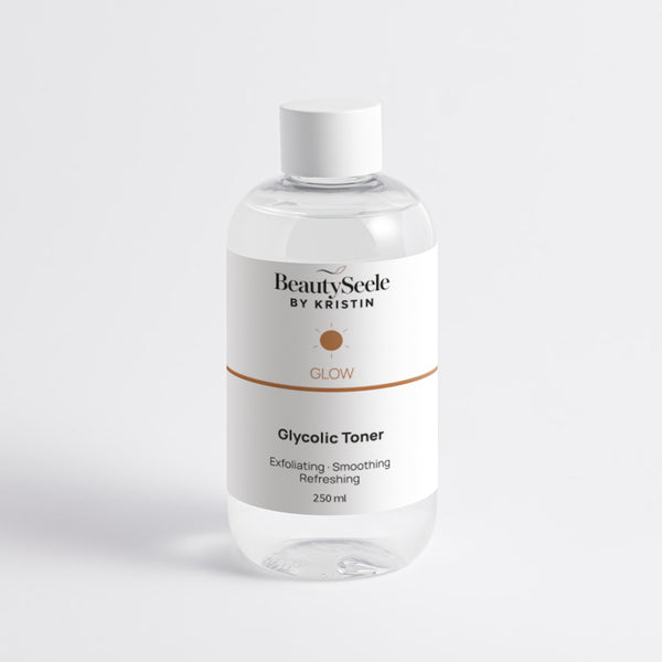 BEAUTYSEELE GLOW Glycolic Toner – flüssiger Peeling-Toner mit 5 % Glykolsäure für ein glatter wirkendes Hautbild, 250 ml