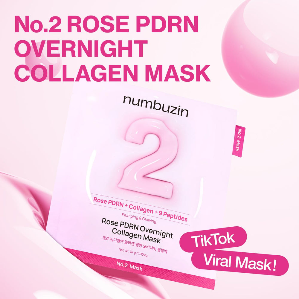 Numbuzin No.2 Rose PDRN Overnight Collagen Mask Set