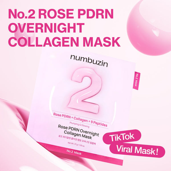 Numbuzin No.2 Rose PDRN Overnight Collagen Mask Set