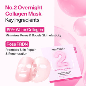 Numbuzin No.2 Rose PDRN Overnight Collagen Mask Set