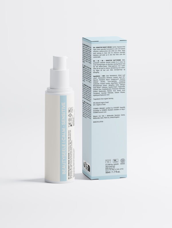 BEAUTYSEELE CALM SENSITIVE Night Comfort – parfümfreie Nachtcreme für empfindliche Haut, 50 ml
